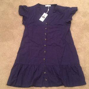 Navy short sleeved dress